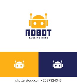 Robot vector logo design template