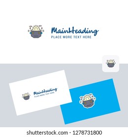Robot vector logotype with business card template. Elegant corporate identity. - Vector