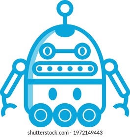 Robot vector mascot use three wheels for walk