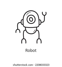 Robot Vector outline Icon Design illustration. Space Symbol on White background EPS 10 File