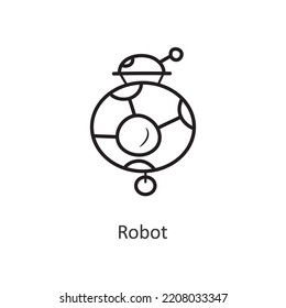 Ilustración de diseño de iconos del contorno del vector robot. Símbolo de espacio en el archivo EPS 10 de fondo blanco