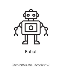 Robot  Vector Outline icon Design illustration. Gaming Symbol on White background EPS 10 File