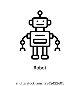 Ilustración de diseño de iconos de contorno vectorial de robot. Símbolo de inteligencia artificial sobre fondo blanco archivo EPS 10
