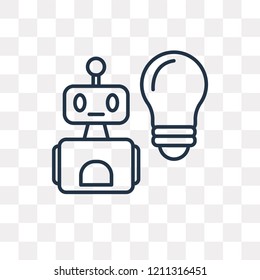 Robot vector outline icon isolated on transparent background, high quality linear Robot transparency concept can be used web and mobile
