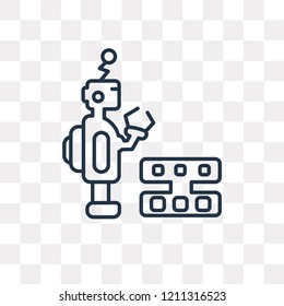 Robot vector outline icon isolated on transparent background, high quality linear Robot transparency concept can be used web and mobile
