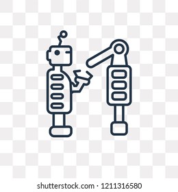 Robot vector outline icon isolated on transparent background, high quality linear Robot transparency concept can be used web and mobile