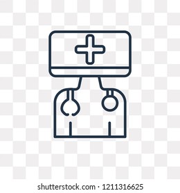 Robot vector outline icon isolated on transparent background, high quality linear Robot transparency concept can be used web and mobile