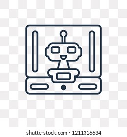 Robot vector outline icon isolated on transparent background, high quality linear Robot transparency concept can be used web and mobile