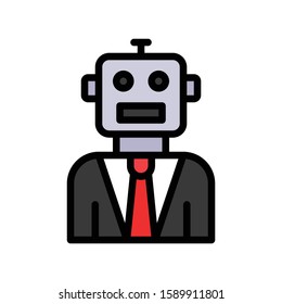 Robot vector, Robotics related filled style icon