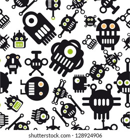 Robot vector seamless background