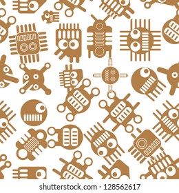 Robot vector seamless pattern