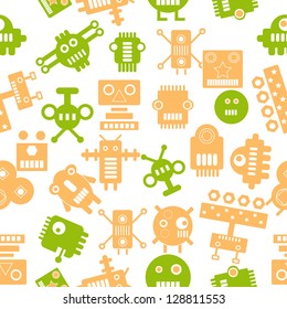 Robot vector seamless pattern