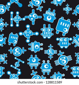 Robot vector seamless pattern