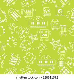 Robot vector seamless pattern