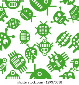 Robot vector seamless pattern