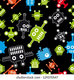 Robot vector seamless pattern