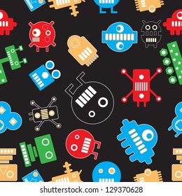 Robot vector seamless pattern