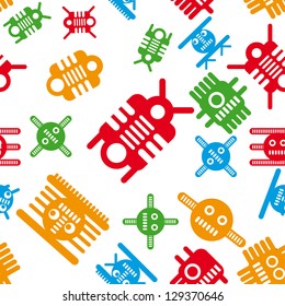 Robot vector seamless pattern