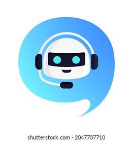 Robot vector seeech bubble modern style, chat bot concept illustration for virtual assistant banner, talk bubble speech, digital marketing, chat app, ai, artificial intelligence. 10 eps