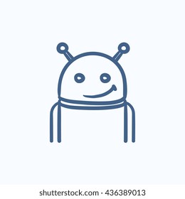 Robot vector sketch icon isolated on background. Hand drawn Robot icon. Robot sketch icon for infographic, website or app.