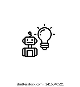 Robot vector. Robot symbol. Linear style sign for mobile concept and web design. Robot  symbol illustration. Pixel vector graphics - Vector.