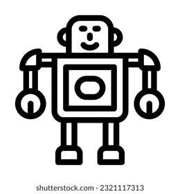 Robot Vector Thick Line Icon For Personal And Commercial Use.
