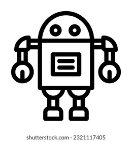Robot Vector Thick Line Icon For Personal And Commercial Use.

