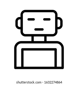 robot vector thin line icon 