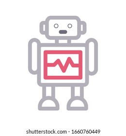 robot vector thin line icon 
