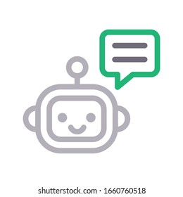 robot vector thin line icon 
