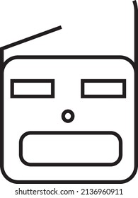 Robot vintage logo illustration with white background