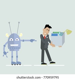 robot vs man clipart