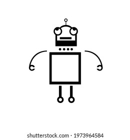 robot wall decal switch sticker printable cuttable vector illustration