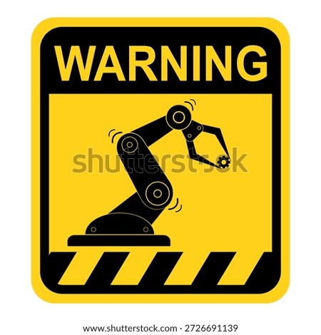 Robot warning sign, Robot symbol sign. Flat vector illustration design
