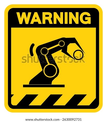 Robot Warning Sign, Vector Illustration, Isolate On White Background Label.EPS10