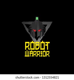 robot warrior logo for game team, organization, company sign or t-shirt design. robot has mean technology