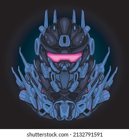 Robot warrior logo illustration, perfect for design