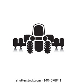 Robot watering tractor plants Vector