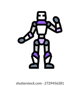 robot waving hello color icon vector. robot waving hello sign. isolated symbol illustration
