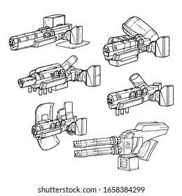 Robot weapons parts vector illustration
