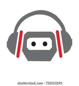 robot wear earphone