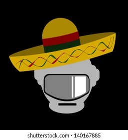 robot wearing sombrero