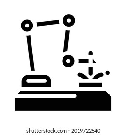 robot welder glyph icon vector. robot welder sign. isolated contour symbol black illustration