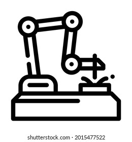 robot welder line icon vector. robot welder sign. isolated contour symbol black illustration
