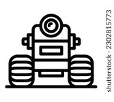 Robot wheel icon outline vector. Future mascot. Cyborg support