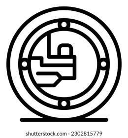 Robot wheel icon outline vector. Cute boy. Future android