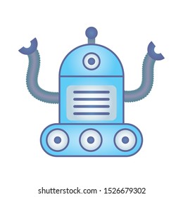 robot with wheels cyborg isolated icon vector illustration design