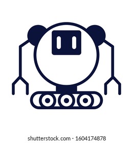 robot with wheels cyborg isolated icon vector illustration design