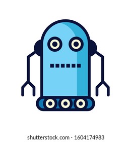 robot with wheels cyborg isolated icon vector illustration design