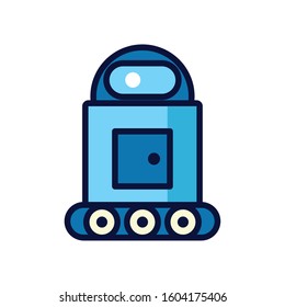 robot with wheels cyborg isolated icon vector illustration design